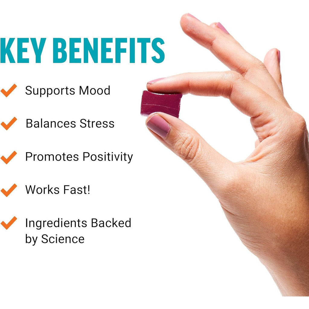 Force Factor Happy Mood, Mood Support and Balance Supplement to Support Happiness, Positivity, and Stress, Made with Magnesium, Saffron, Zembrin, Non-Gmo, Tropical Fruit Flavor, 30 Soft Chews