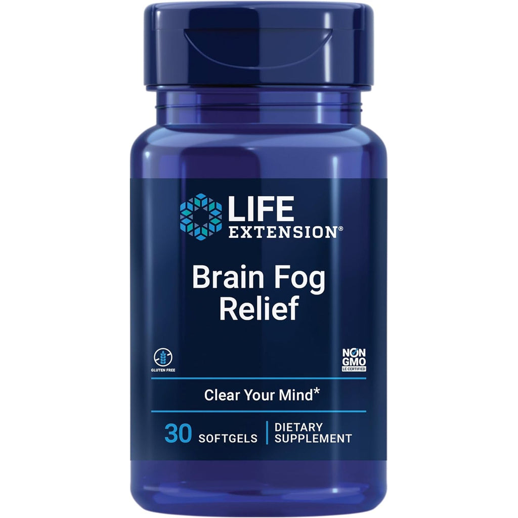 Life Extension Brain Fog Relief, Mango Leaf Extract, Standardized Peppermint Oil, Nootropic Brain Supplement for Clarity and Focus, Fast-Acting, Caffeine-Free, Gluten Free, Non-Gmo, 30 Softgels