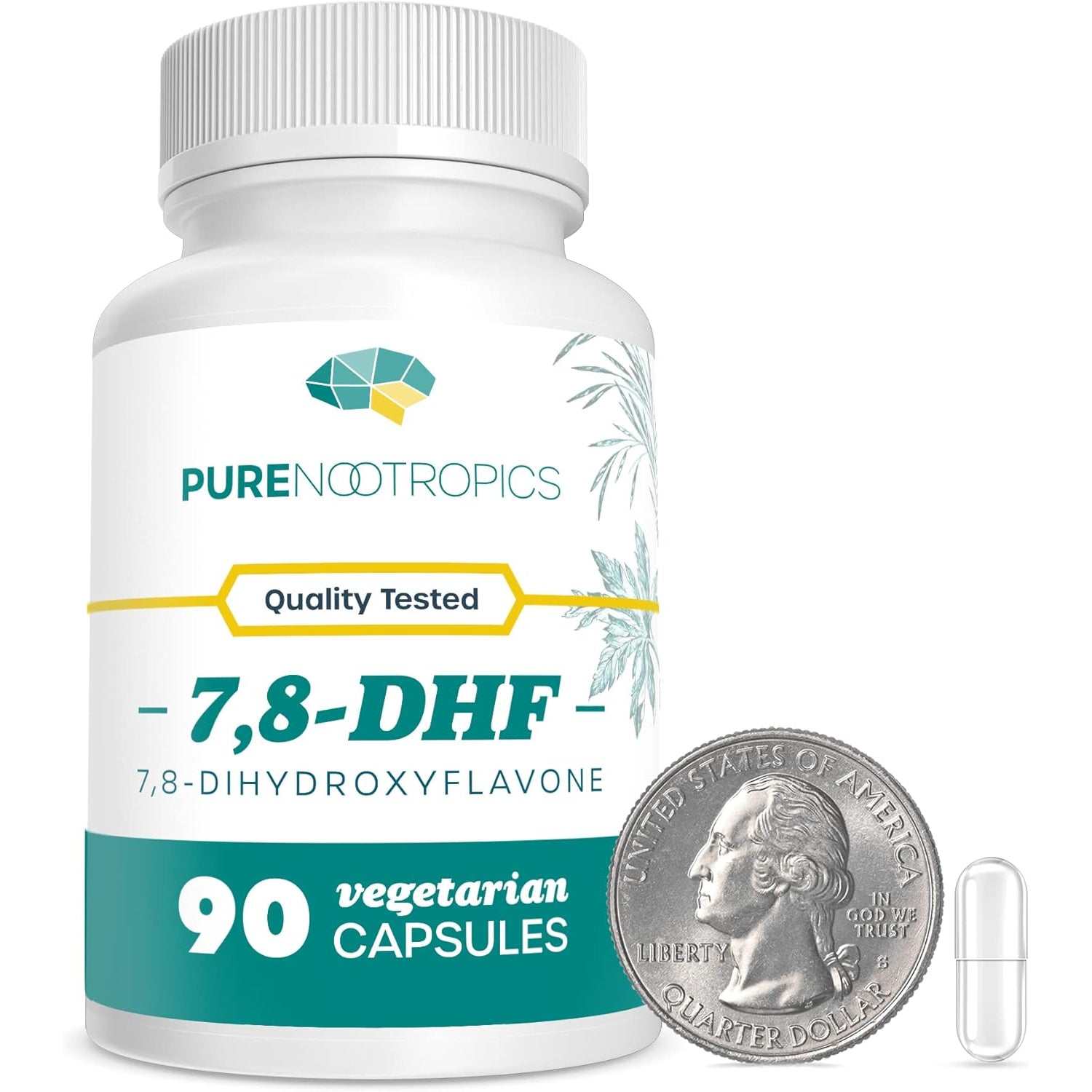 Pure Nootropics 7,8-DHF (7,8-Dihydroxyflavone) Capsules | 25 Mg | 90 Vegetarian Capsules