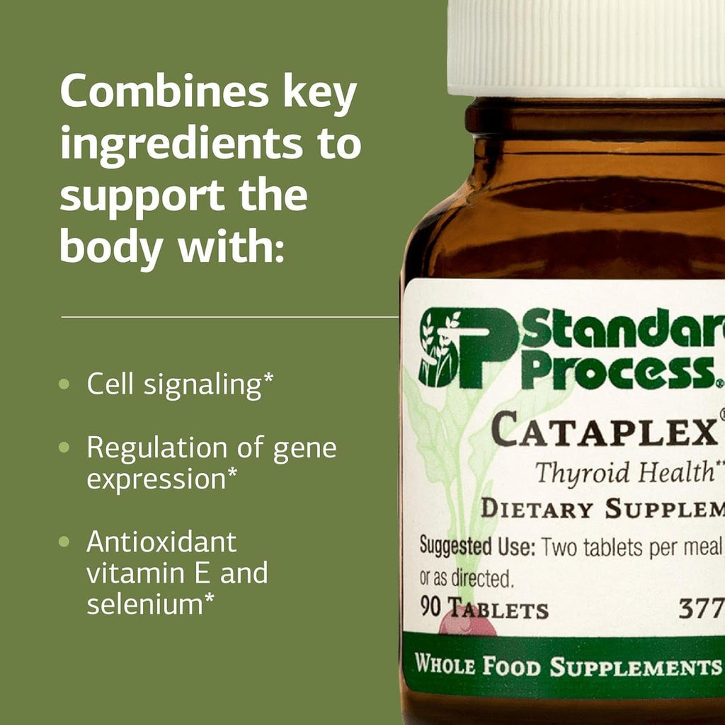 Standard Process Cataplex E - Thyroid Health Support with Antioxidant Vitamin E & Selenium - Endocrine Gland Health Support - Gluten-Free, Non-Dairy & Non-Soy - 90 Tablets (45 Servings)
