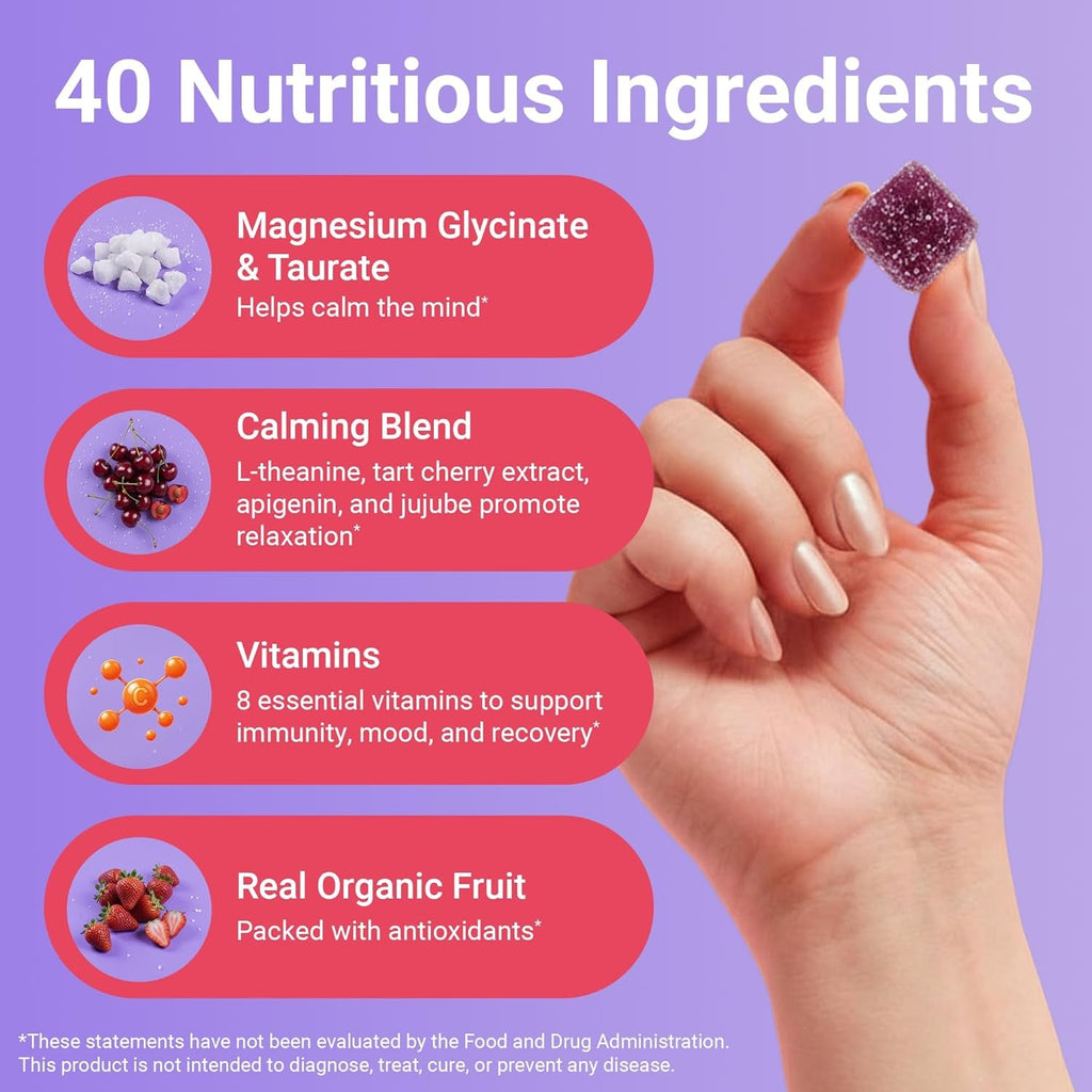 Moonbrew Natural Sleep & Vitamin Gummies for Adults - Melatonin-Free Sleep Aid Gummy with Magnesium (Glycinate & Taurinate), L-Theanine & 8 Essential Vitamins, 17 Real Fruits - Vegan & Gluten-Free