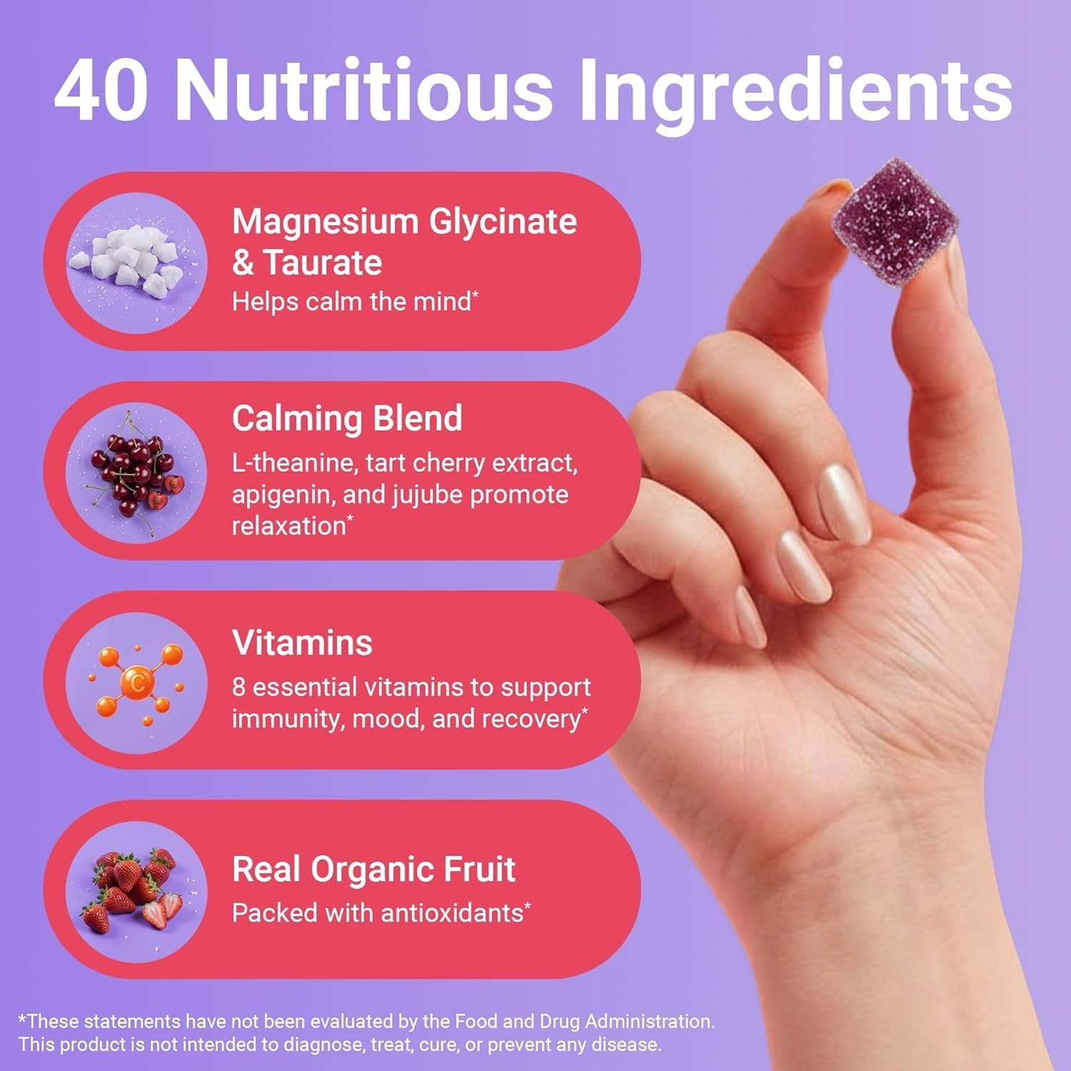 Moonbrew Natural Sleep & Vitamin Gummies for Adults - Melatonin-Free Sleep Aid Gummy with Magnesium (Glycinate & Taurinate), L-Theanine & 8 Essential Vitamins, 17 Real Fruits - Vegan & Gluten-Free