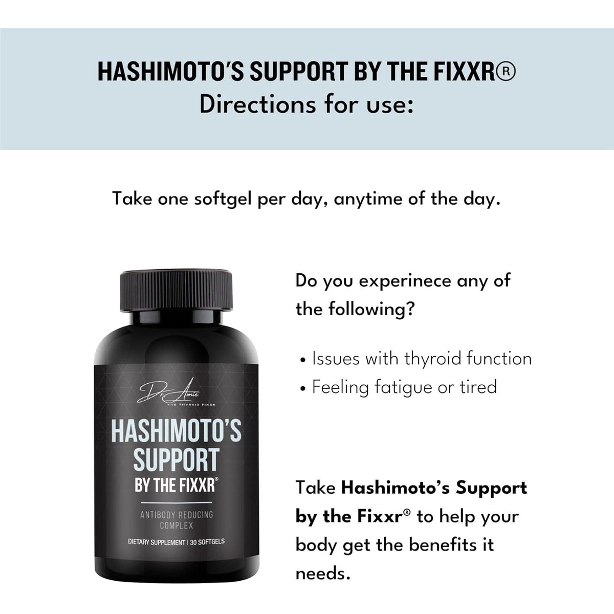 Hashimoto'S Support by Dr. Amie | Antibody Reducing Complex | 30 Day Supply, 30 Softgels