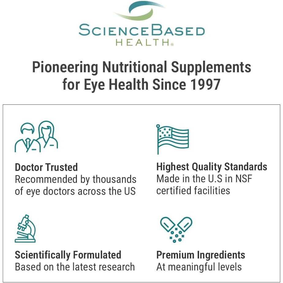Sciencebased Health Ocularprotect – Daily Multivitamin with Advanced Eye Health Support – 40+ Key Nutrients with Lutein, Zeaxanthin, Turmeric & Quercetin – Immune & Antioxidant Support
