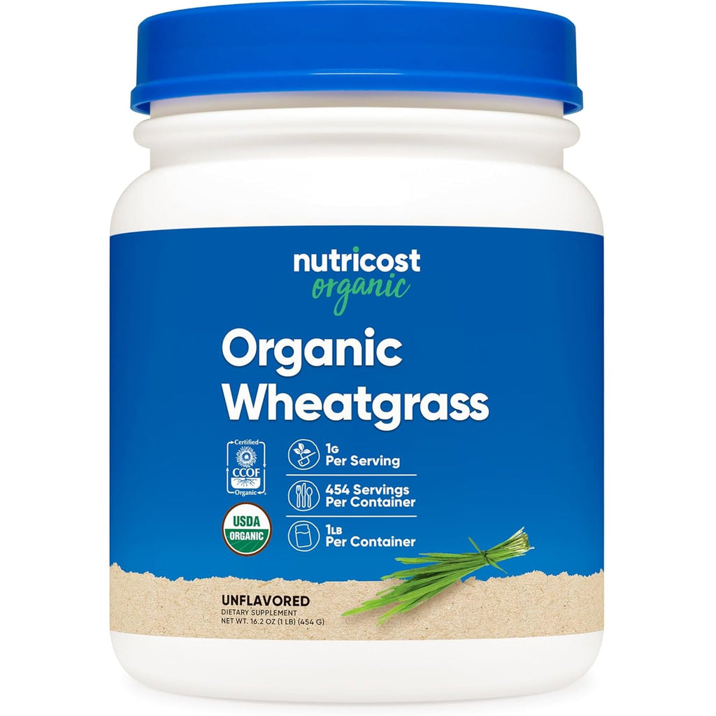 Nutricost Organic Wheatgrass Powder 1 LB - Non-Gmo Superfood