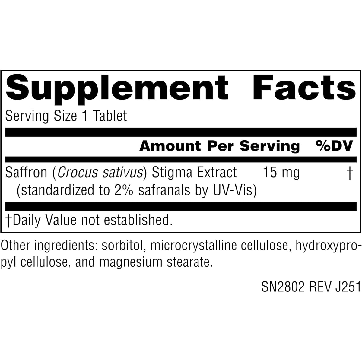 Source Naturals Serene Science Saffron Extract, for Mood Support* - 15 Mg - 60 Tablets
