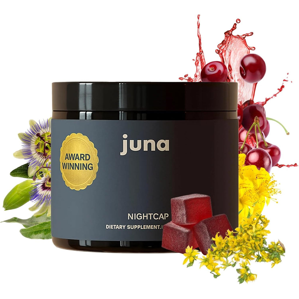 Juna Nightcap Sleep Gummies — Plant-Based Phytomelatonin + 8 Botanicals for Deep, Restorative Sleep | Non Groggy | GABA, Magnesium, Tart Cherry, Passionflower | Sugar-Free, Vegan | 30 Gummies