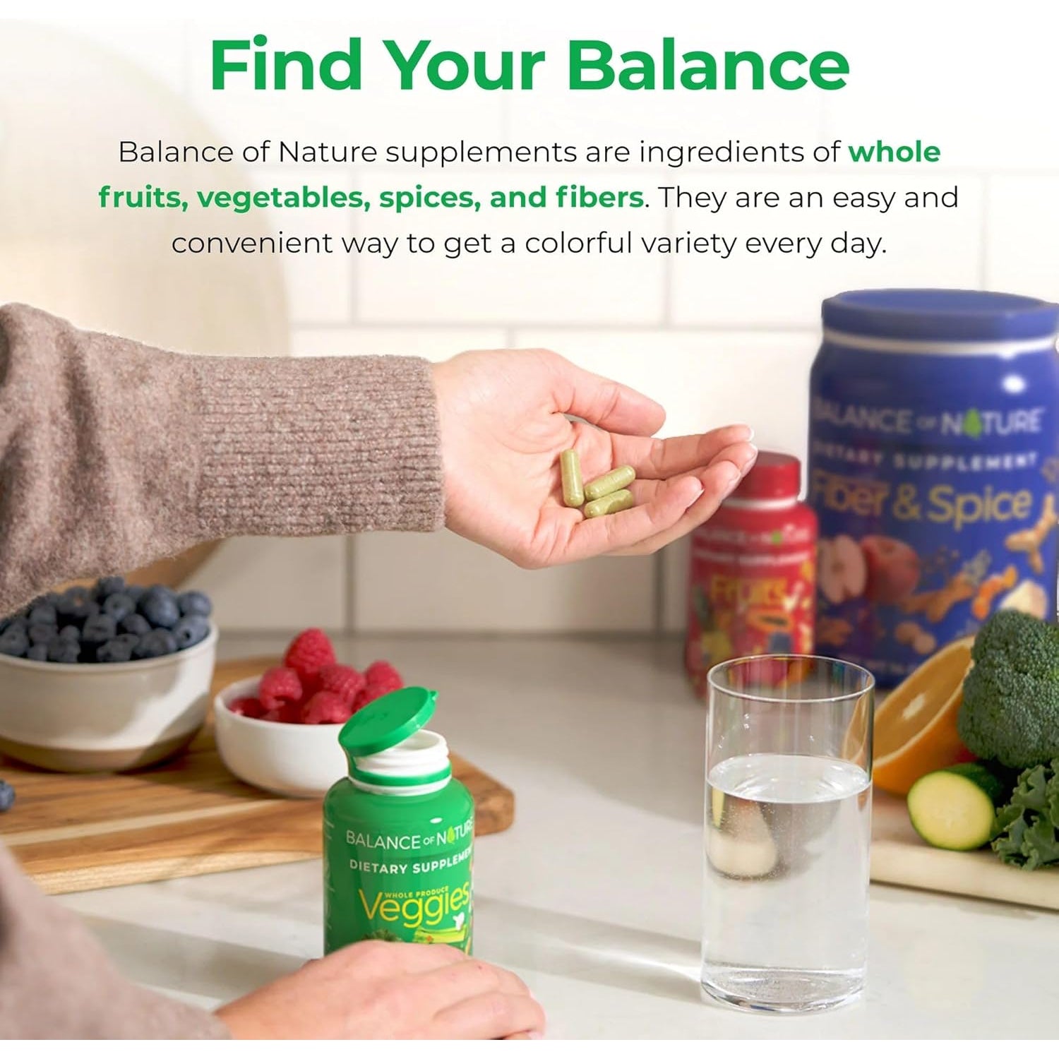 Balance of Nature Whole Veggies Supplement with Superfood Vegetables