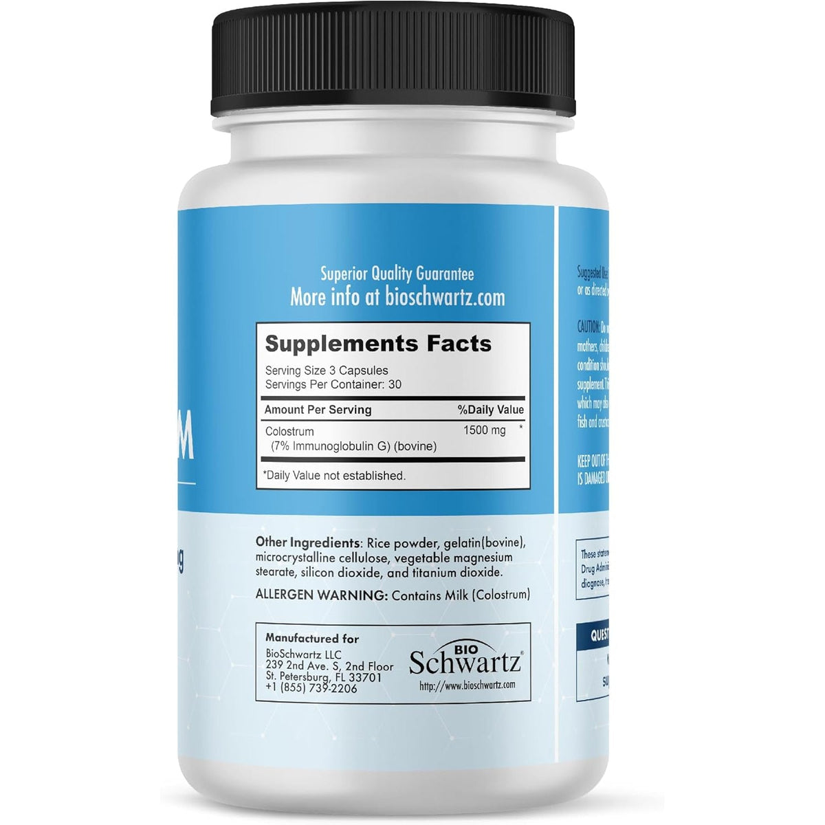 Colostrum Supplement Extra Strength 1500Mg per Serving - Grass Fed Colostrum Capsules from Bovine First Milking, Supports Gut Health and Immunity for Women and Men - Non-Gmo, Gluten Free, 90 Count