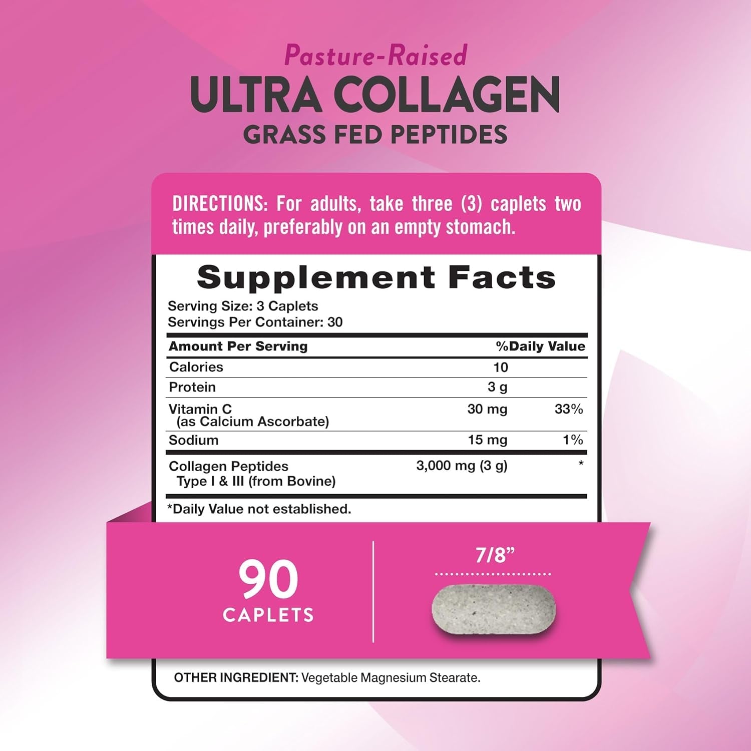 Nature'S Truth Collagen Peptides | 90 Caplets | Type 1 and 3 with Vitamin C | Grass Fed, Non-Gmo & Gluten Free Supplement