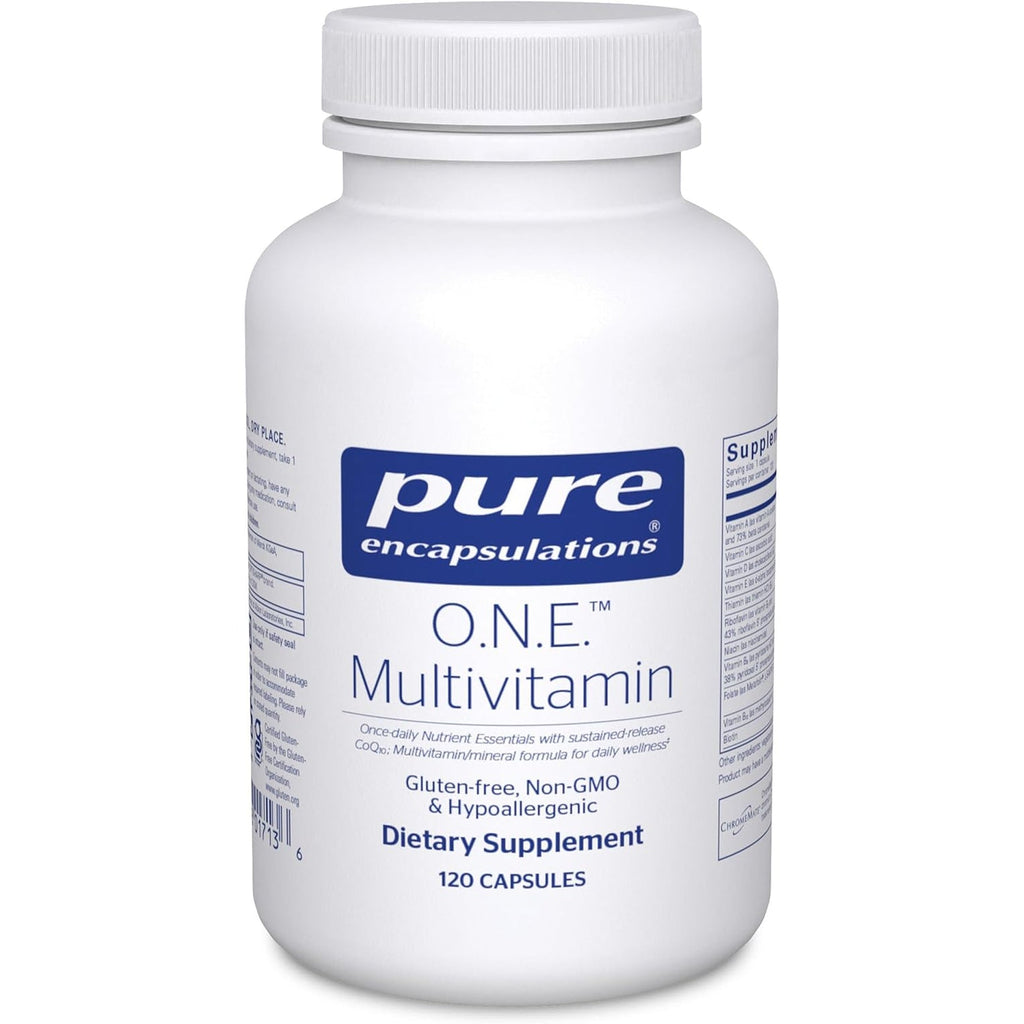 Pure Encapsulations O.N.E. Multivitamin - Once Daily Multivitamin with Antioxidant Complex Metafolin, Coq10, and Lutein to Support Vision, Cognitive Function, and Cellular Health* - 120 Capsules