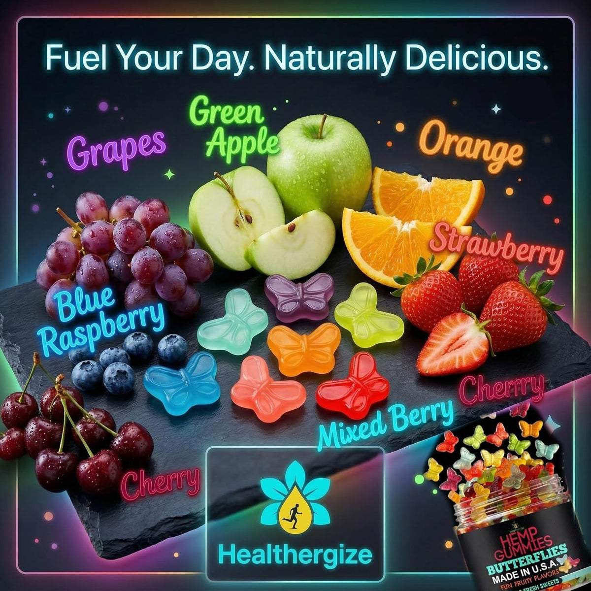 Hemp Gummies for Sleep-Delicious Butterflies Gummy Bears-10 Fresh Fruity Flavors-Natural Candy Edibles for Peace and Relaxation, Nighttime Rest, Calm & Relax-Made in USA-100 Count
