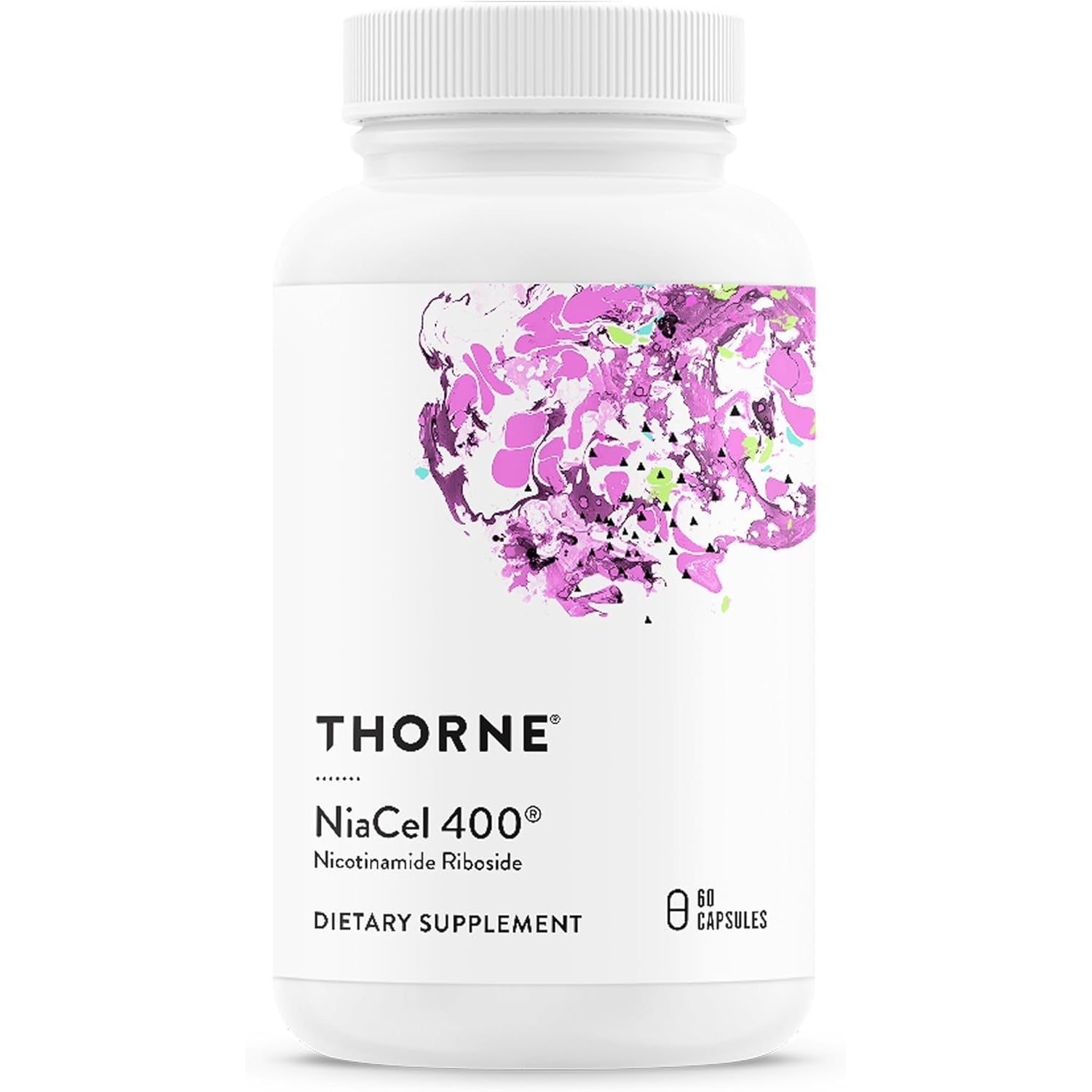THORNE - Niacel 400 - NAD Supplement - Nicotinamide Riboside - Supports Healthy Aging, Cellular Energy Production & Sleep-Wake Cycle* - NSF Certified for Sport & Vegan - Gluten-Free - 60 Capsules