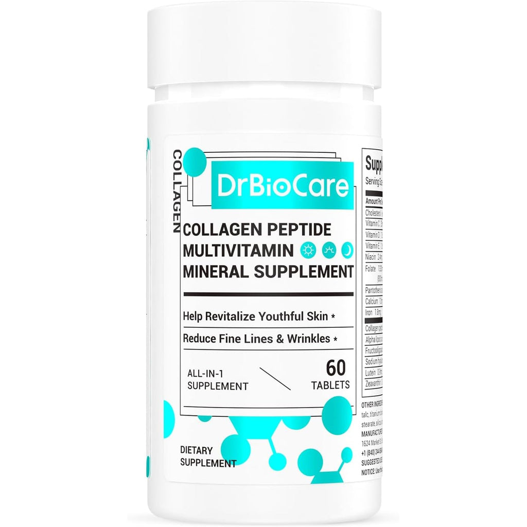 Drbiocare Collagen Peptides for Women, Beauty Vitamin & Mineral Supplement,Contains Vitamin D3, Probiotics for Women & Collagen Peptides,Vitamin B Complex,Vitamin E 60 Tablets