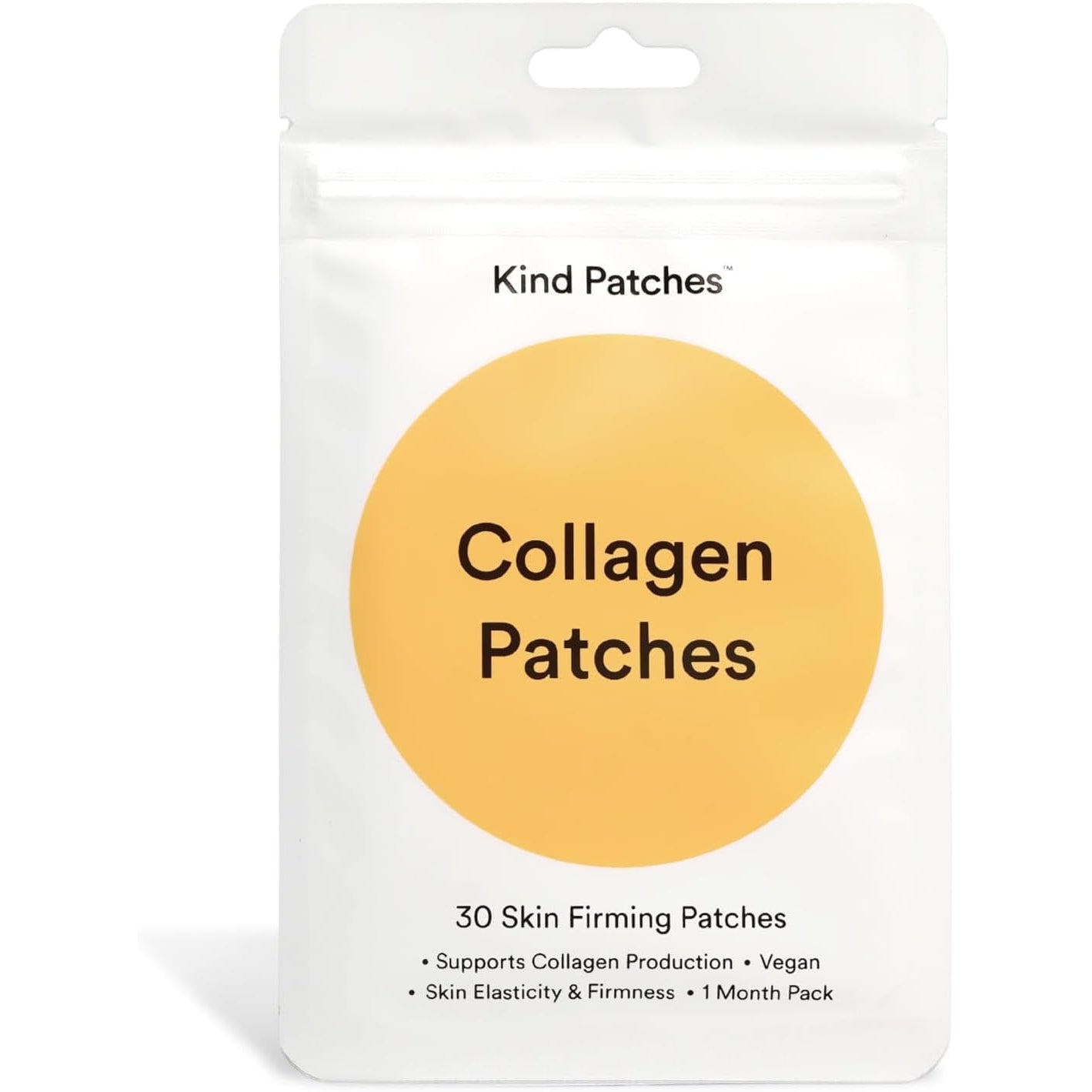 Kind Patches Collagen Patches - Skin Firming with Vitamin C, Amino Acids - Nature'S Hyaluronic Acid for Hydration, Healthier Hair and Nails - 30 Count