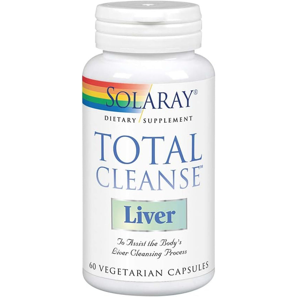 SOLARAY Total Cleanse Liver Supplement - Milk Thistle Formula for Men & Women, Dandelion Root Extract for Healthy & Natural Cleansing Support, 635 Mg - 60 Count Veg Capsules