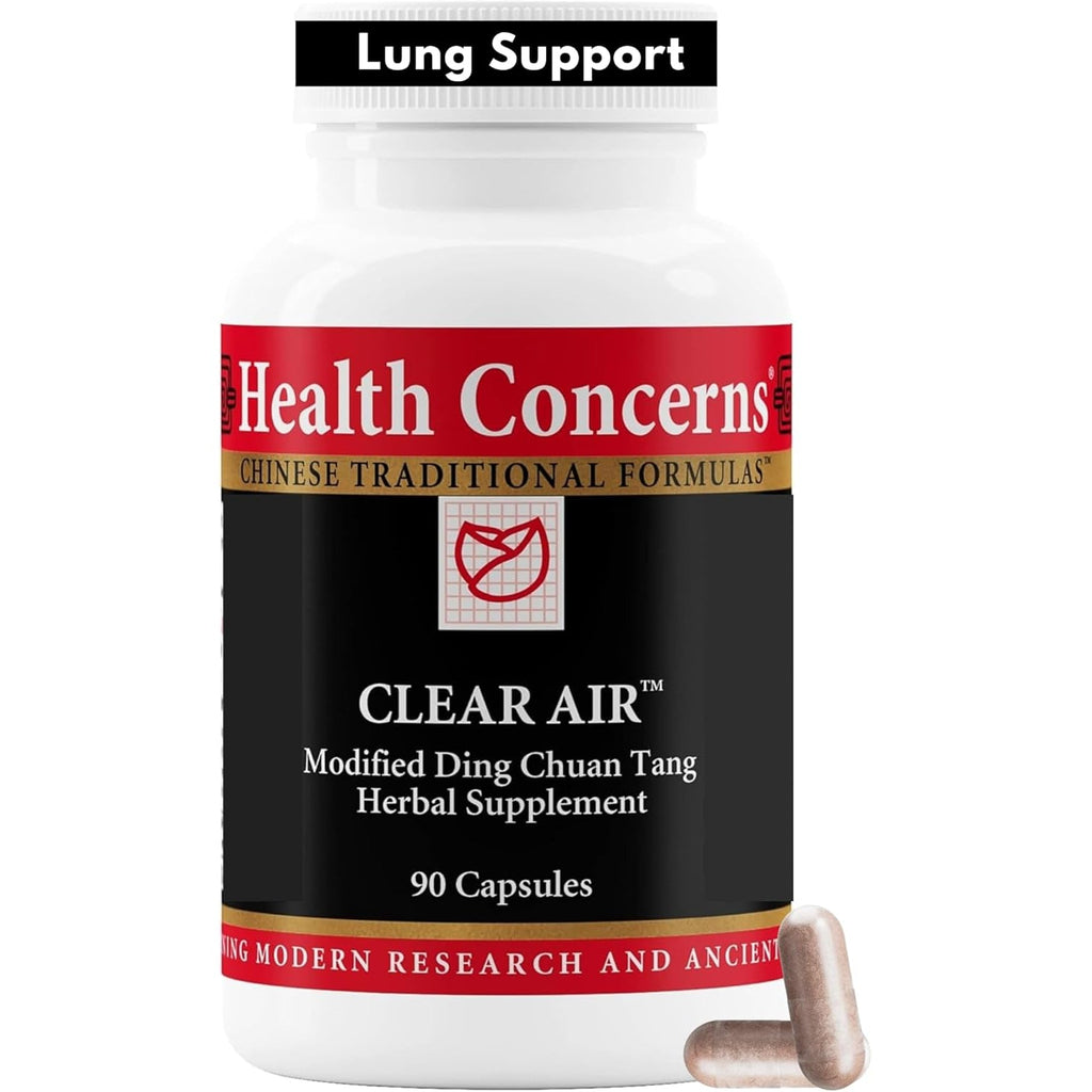 Health Concerns Clear Air - Cough & Phlegm Support Supplement - Marshmallow, Apricot, Bitter Orange, Garlic, Skullcap & More - Increases Oxygen Capacity & Reduces Mucus - 90 Capsules