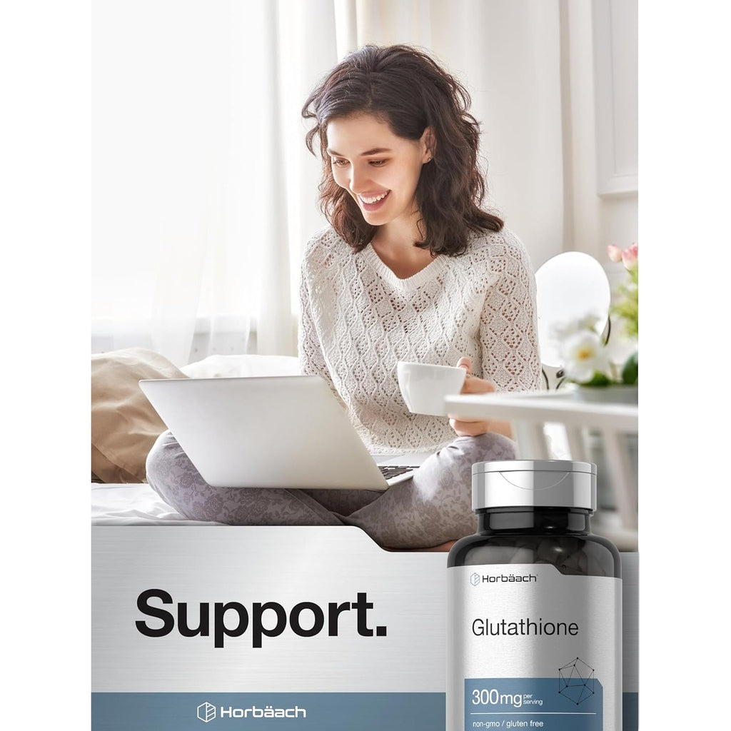 Horbäach Glutathione 300Mg | 60 Capsules | Reduces Form | Non-Gmo & Gluten Free Supplement