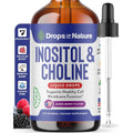 Inositol & Choline Liquid Drops – Vegan, Non-Gmo, Easy-To-Take – Enhanced Absorption Inositol Supplement – Prenatal Vitamins for Women – Supports Cellular Health & Overall Wellness (Mixed Berry, 60Ml)
