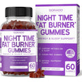 Night Time Fat Burner Gummies (60 Count) Weight Loss & Metabolism - Sugar-Free - Delicious Raspberry Flavored Melatonin Supplement Gummies - Vegan Safe - Third Party Tested - Made in USA