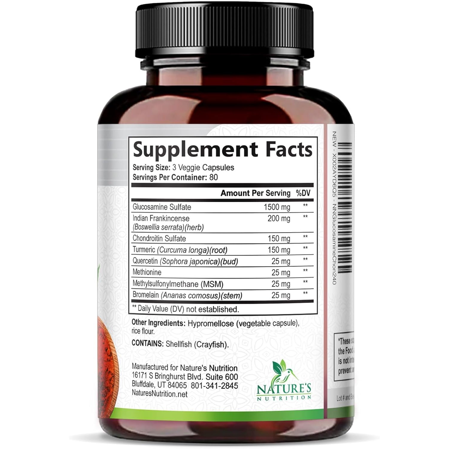 Glucosamine Chondroitin MSM - Joint Support Supplement for Joint Mobility and Cartilage Support for Men and Women - Triple Strength Glucosamine Supplements with Turmeric & Boswellia - 240 Capsules