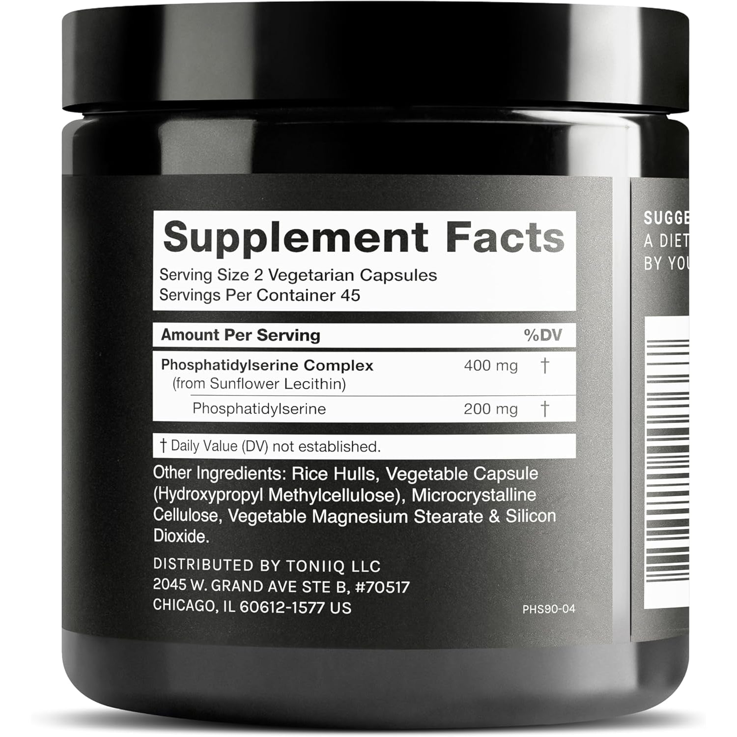 Toniiq Phosphatidylserine - 400Mg Formula - World’S First 50% Purity - Highest Purity in the US - Soy Free Phosphatidylserine Supplement - 90 Veggie Capsules