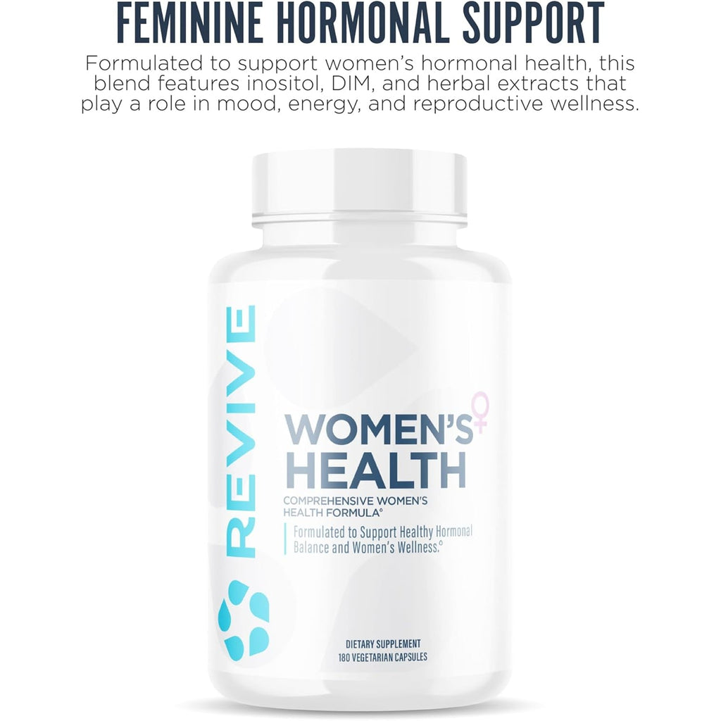 Revive MD Hormone Balance for Women – Hormone Support Supplement W/Myo-Inositol, Chaste Berry, DIM, Vitamins C & E, Evening Primrose Oil – Health & Hormonal Balance (180 Capsules, 30 Servings)