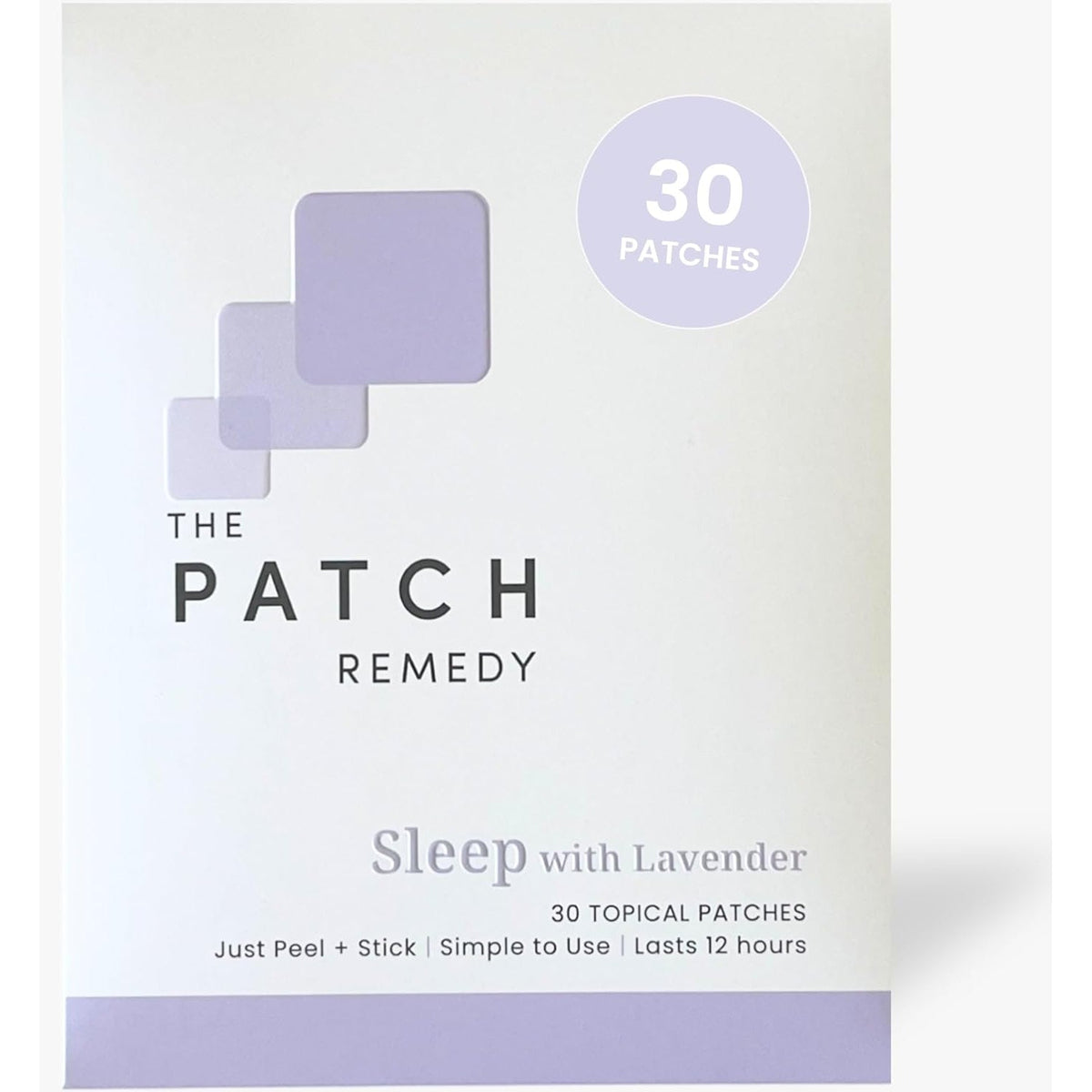 The Patch Remedy Sleep with Lavender Patch | Valerian, Passionflower, Hops, Magnesium Glycinate, Lavender | 30 Patches