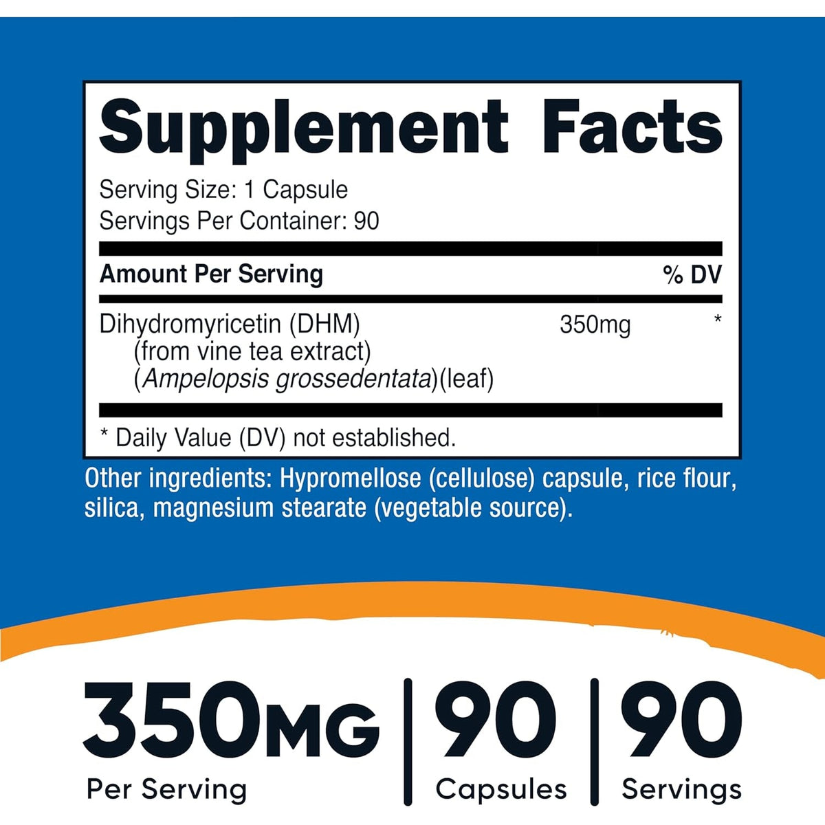Nutricost Dihydromyricetin (DHM) Capsules (350Mg, 90 Capsules) - Vegan, Non-Gmo, 90 Servings
