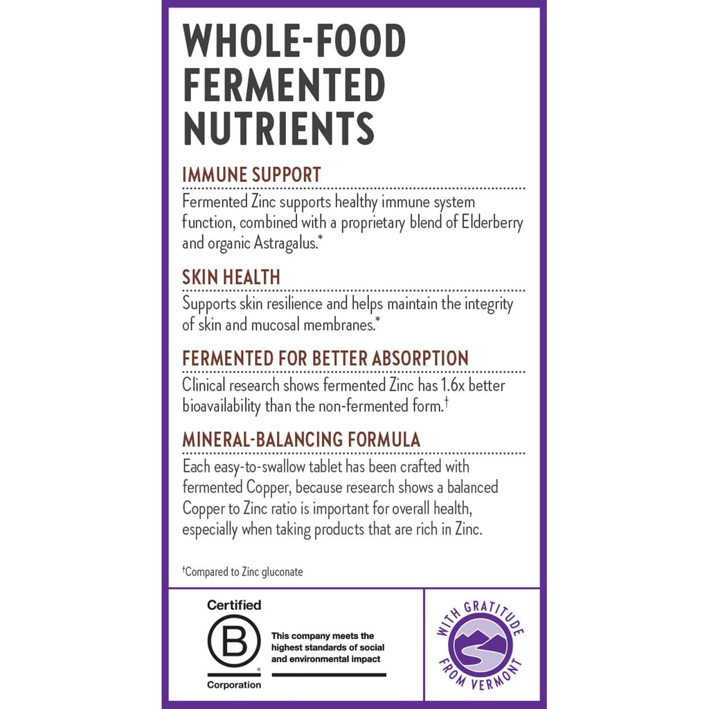 New Chapter Zinc Supplement, Fermented Zinc Complex, ONE Daily for Immune Support + Skin Health, Mineral-Balancing Formula Rich in Copper, Easy to Swallow & Digest, 60 Count (2 Month Supply)