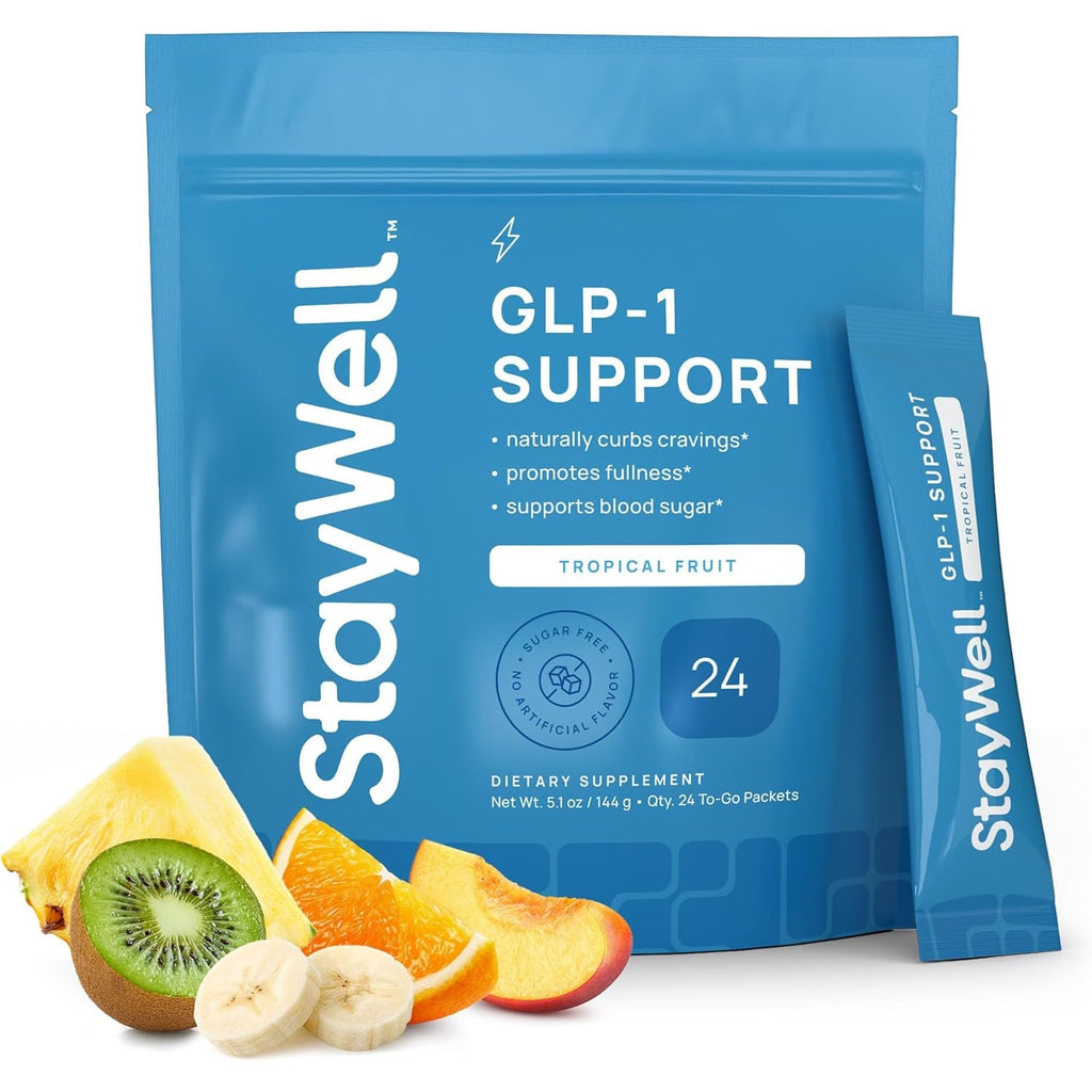 GLP-1 Supplement | Natural GLP-1 Production | GLP 1 Booster Drink Mix to Control Appetite and Cravings | Great Tasting Metabolic Support - Yerba Mate, Garcinia Cambogia, Berberine [Tropical Fruit]
