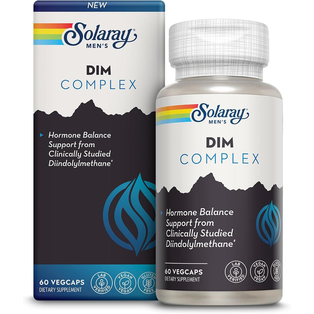 SOLARAY DIM Supplement for Men - Clinically Studied DIM 200Mg Supports Hormone Balance - plus Zinc and Quercetin - Vegan, Gluten Free, 60 Day Money-Back Guarantee - 30 Servings, 60 Vegcaps