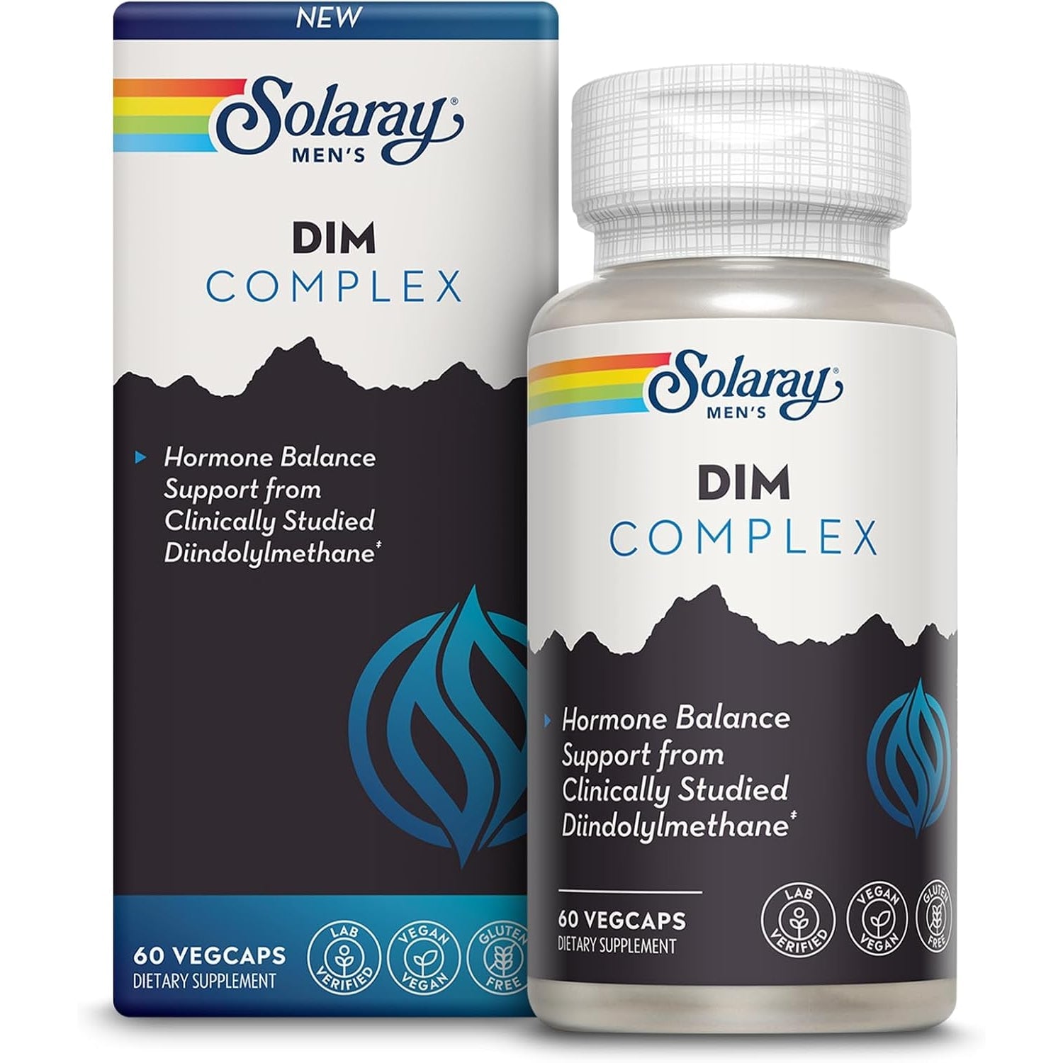 SOLARAY DIM Supplement for Men - Clinically Studied DIM 200Mg Supports Hormone Balance - plus Zinc and Quercetin - Vegan, Gluten Free, 60 Day Money-Back Guarantee - 30 Servings, 60 Vegcaps