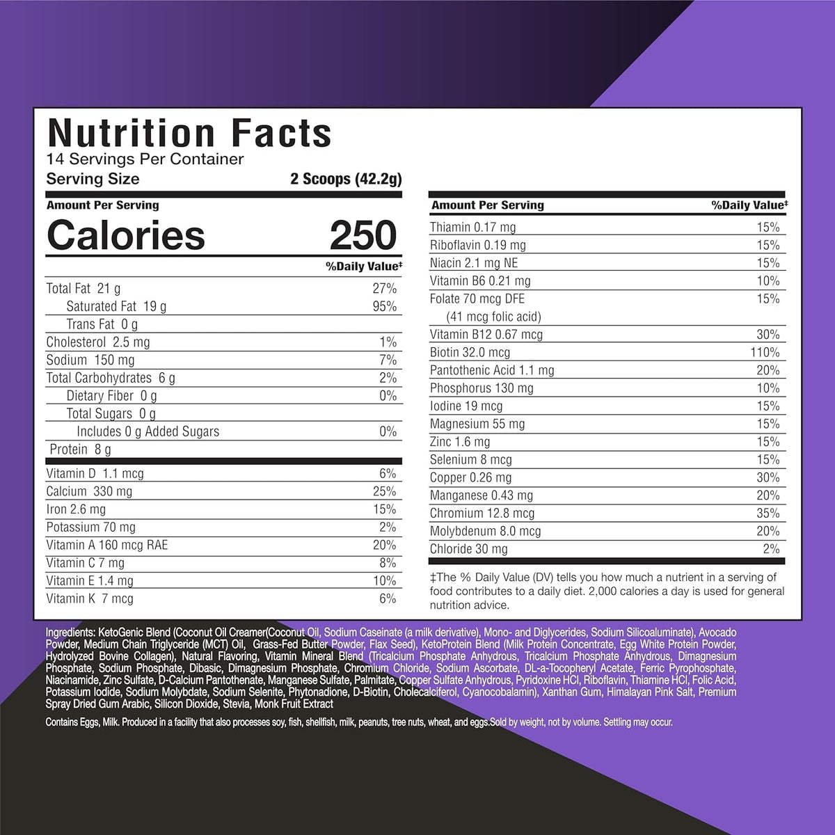 Keto Science Ketogenic Meal Shake Vanilla Dietary Supplement, Keto Protein, Rich in Mcts and Protein, Packed with Collagen, Vitamins and Minerals, Keto and Paleo Friendly, Weight Loss, (14 Servings), 20.49 Oz