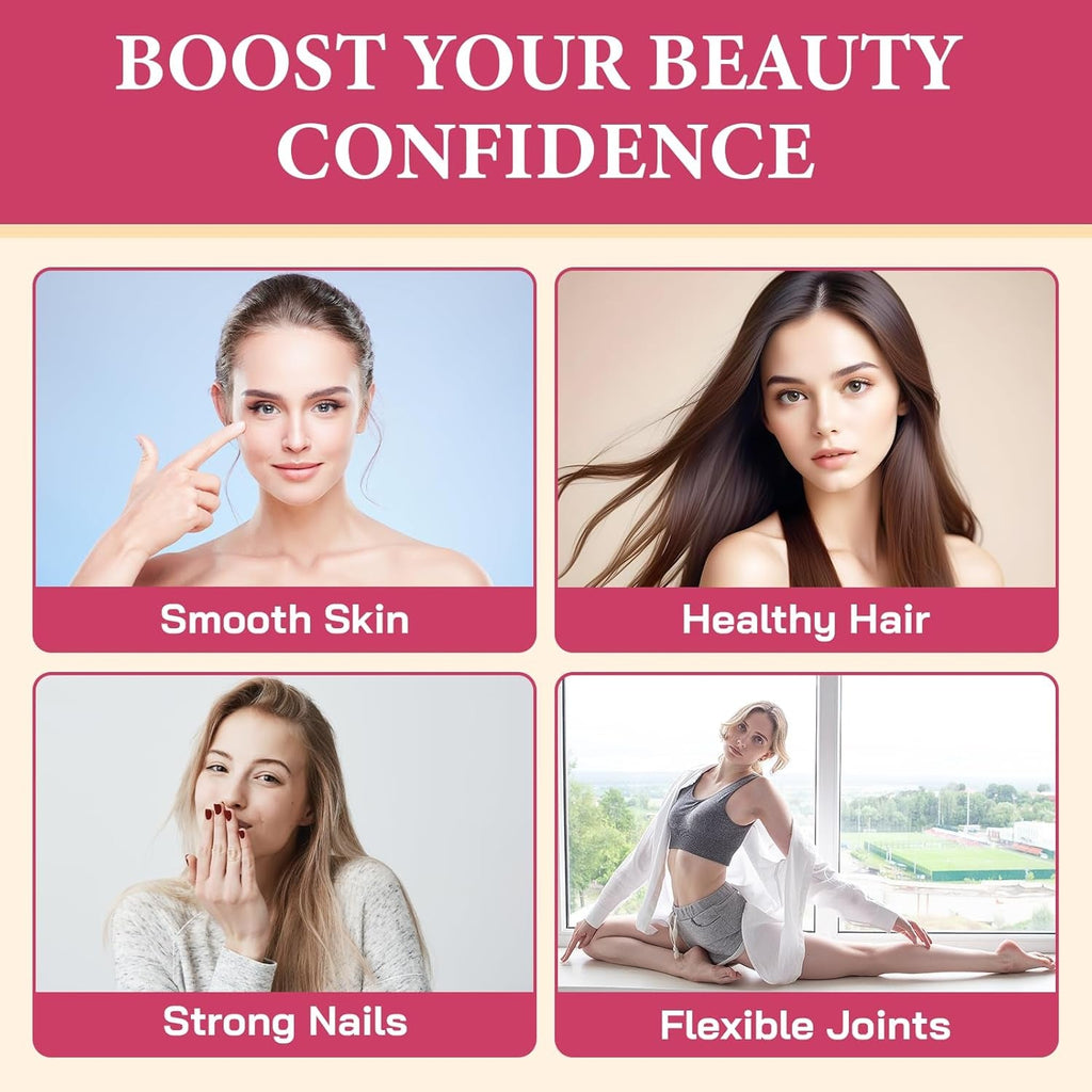 Collagen Gummies for Women, Hydrolyzed Collagen Peptides Type I, II, III, V, X, 0 Sugar - Collagen Gummies for Skin, Wrinkles, Hair, Nails, Digestive & Immune Health, 60 Days Supply