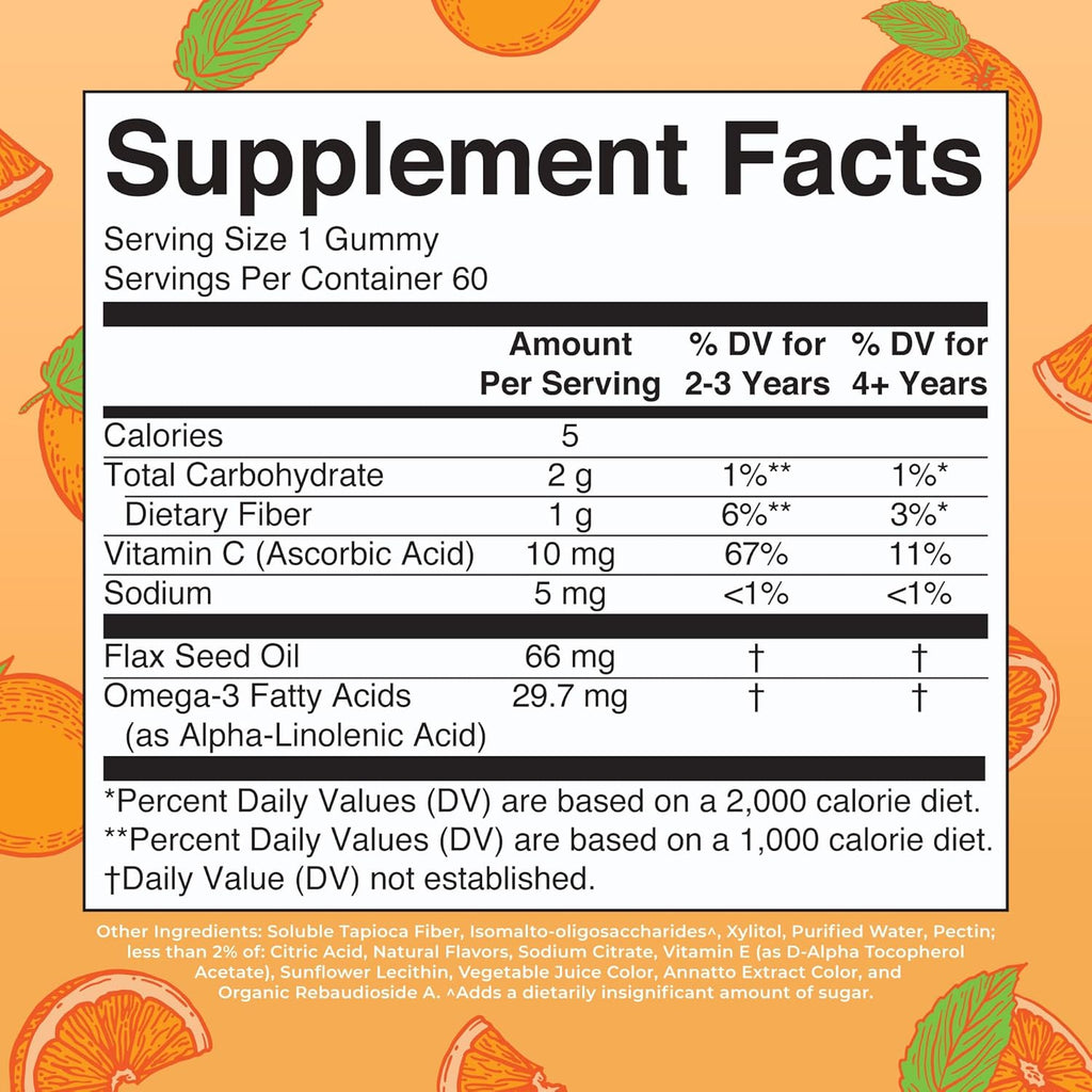 Maryruth Organics Vegan Omega 3 Gummies for Kids 2+, 2 Month Supply