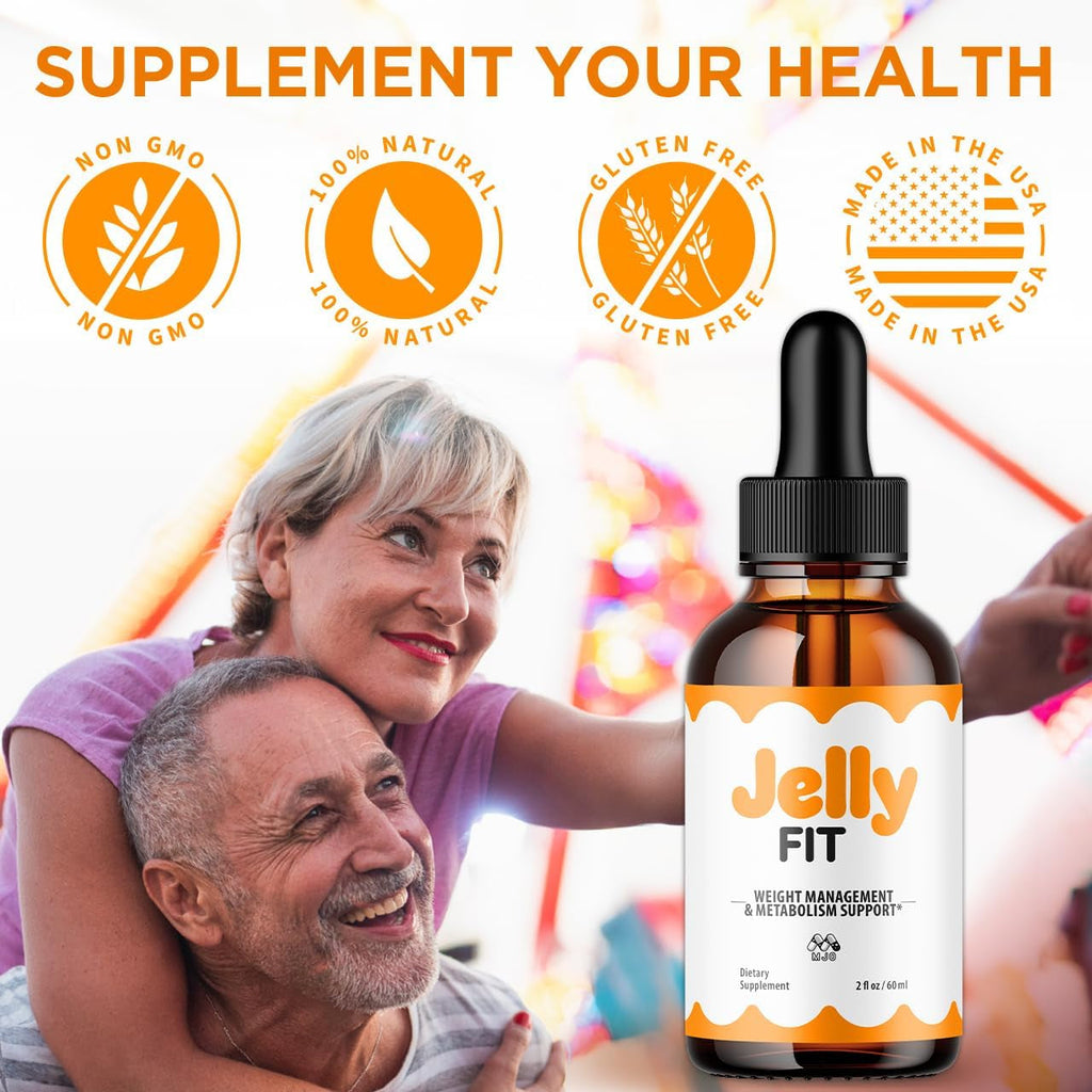 Jelly Fit Drops, Official Jellyfit Drops with All Natural Ingredients, Advanced Jelly Fit Health and Wellness Support Supplement, Jellyfit Maximum Strength Active Lifestyle Multivitamin (30 Servings)