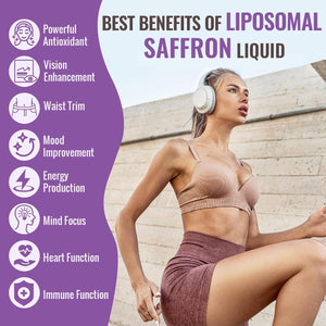 Resciency Liposomal Saffron Supplements Drops 88.5Mg – High Bioavailability Liquid Saffron Extract for Mood Support, Energy, Focus & Vision with Ashwagandha, Magnesium, Zinc, B12 & D3, 2 Fl Oz