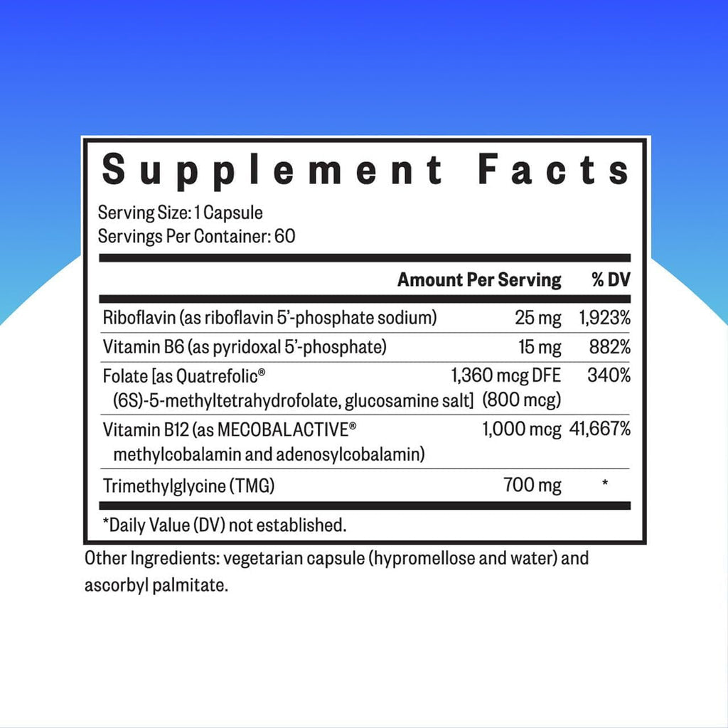 Seeking Health Homocysteine Nutrients - Supplement Formula with L-Methylfolate & Vitamin B12, B6 & B2 - Supports Healthy Cognition & Brain Function - Aids Homocysteine Metabolism - 60 Capsules