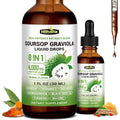 (2 Pack) 8 in 1 Graviola Soursop Leaf Extract Liquid - Soursop Bitters Liquid with Sea Moss, Ashwagandha and Turmeric, for Immune & Liver, Zzz & Antioxidant & Cell Support,1 Fl Oz
