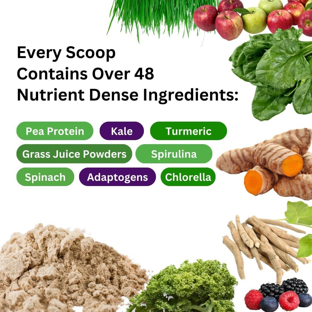 Paradise Herbs ORAC Energy Protein & Greens Powder, Antioxidant Power of 24 Servings of Fruits & Vegetables in 1 Scoop + 20G Protein, Unflavored, 15 Servings