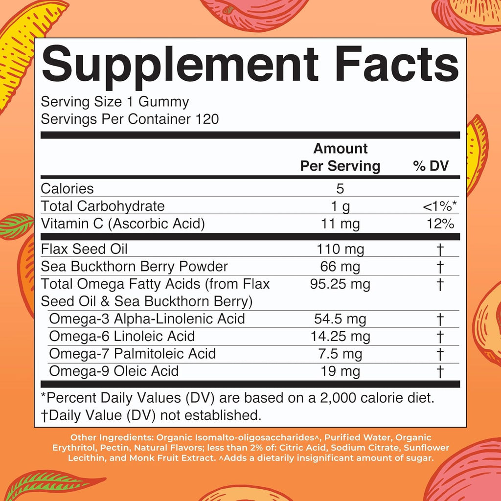 Maryruth Organics Vegan Omega 3 6 7 9 Gummies | 120 Count