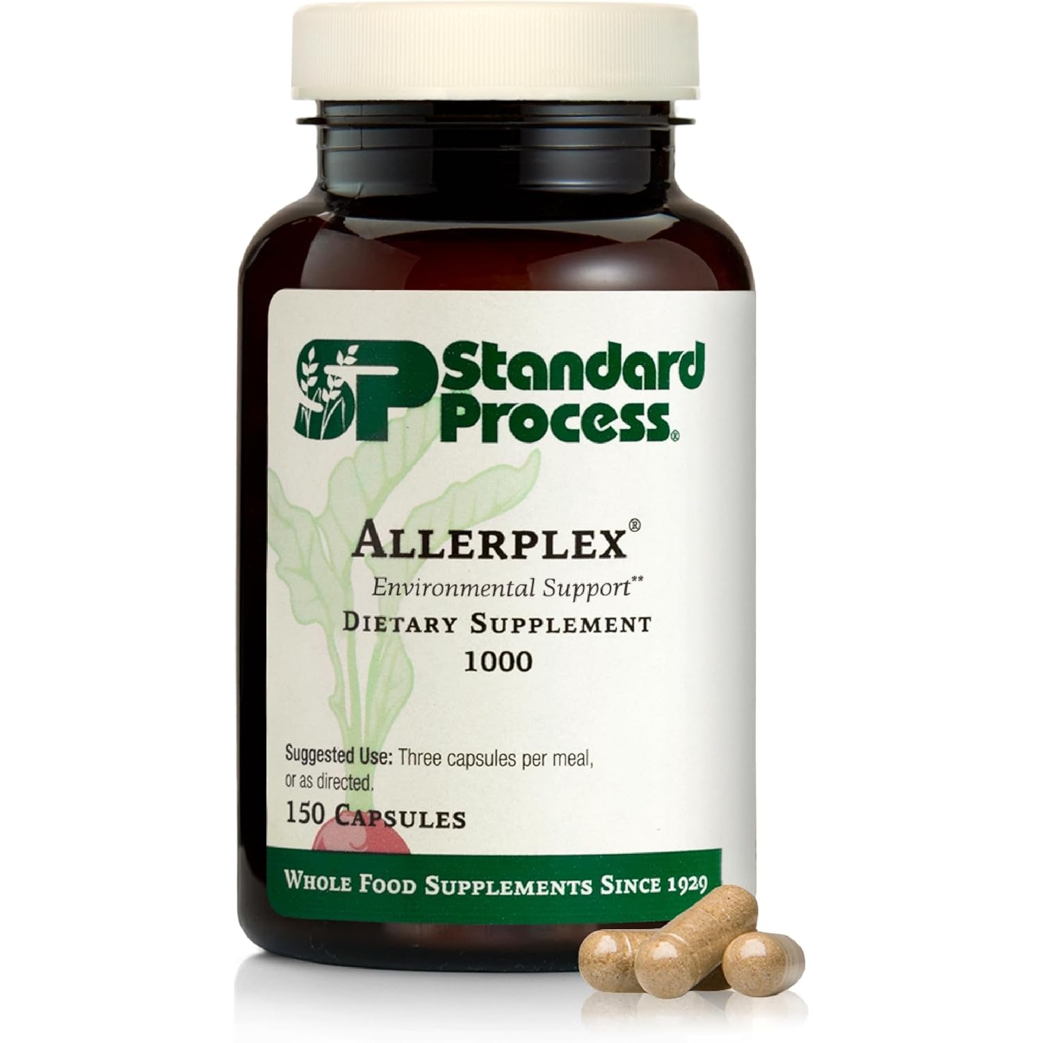 Standard Process Inc. Allerplex, Lung Health Support Supplement, Dietary Supplement with Vitamin a & Pneumotrophin PMG, Support Healthy Mucous Membranes, Supports Seasonal Challenges - 150 Capsules