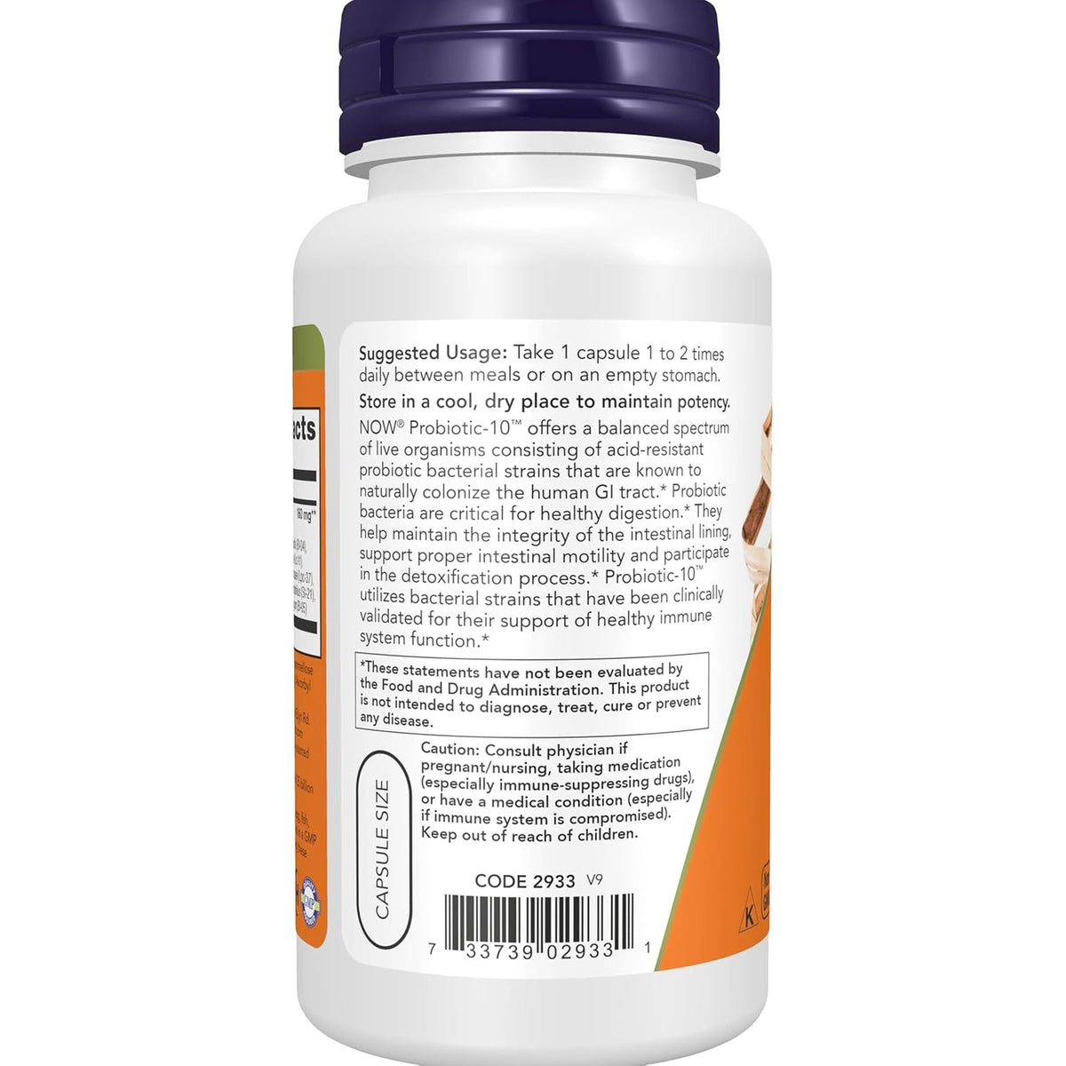 NOW Foods Supplements, Probiotic-10™, 25 Billion, with 10 Probiotic Strains, Dairy, Soy and Gluten Free, Strain Verified, 100 Veg Capsules