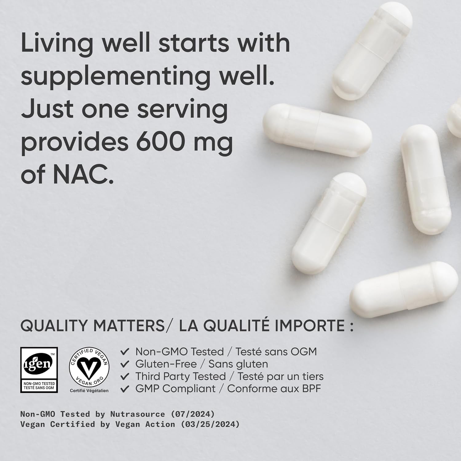 Sports Research Vegan NAC Supplement (N-Acetyl Cysteine) 600 Mg - Supports Antioxidant Activity - NAC 600 Mg - Non-Gmo - 90 Capsules for Adults Daily Use