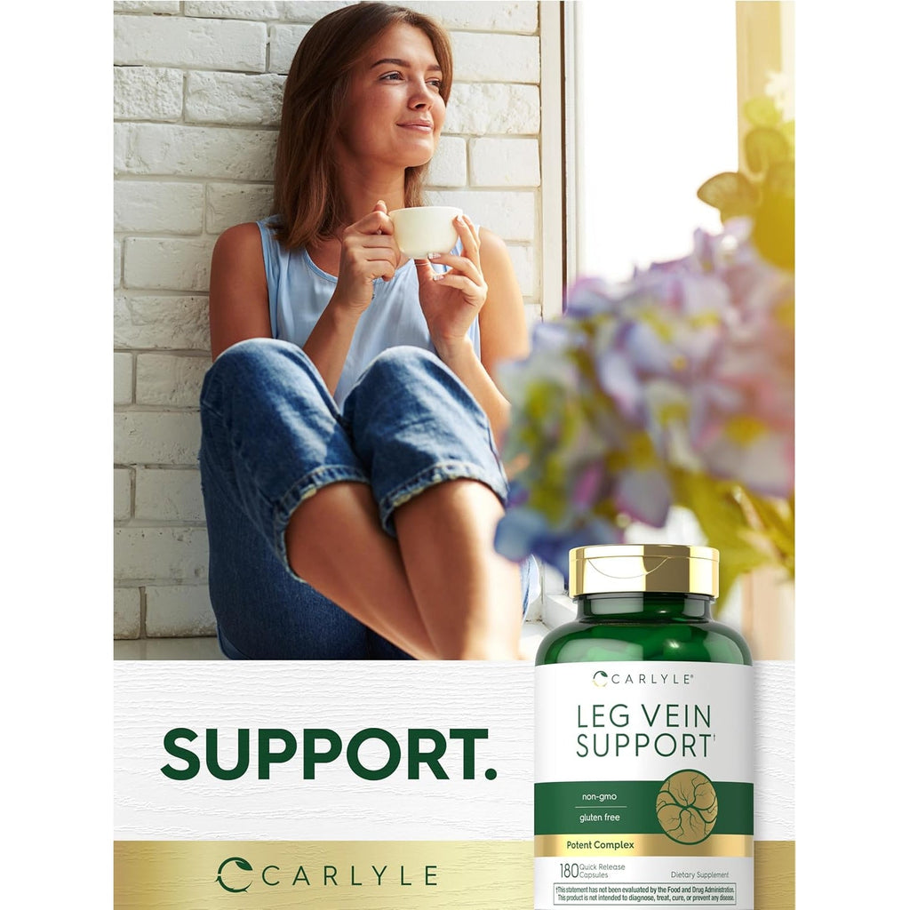 Carlyle Leg Vein Supplement | 180 Capsules | Supports Healthy Vein Function | Non-Gmo, Gluten Free