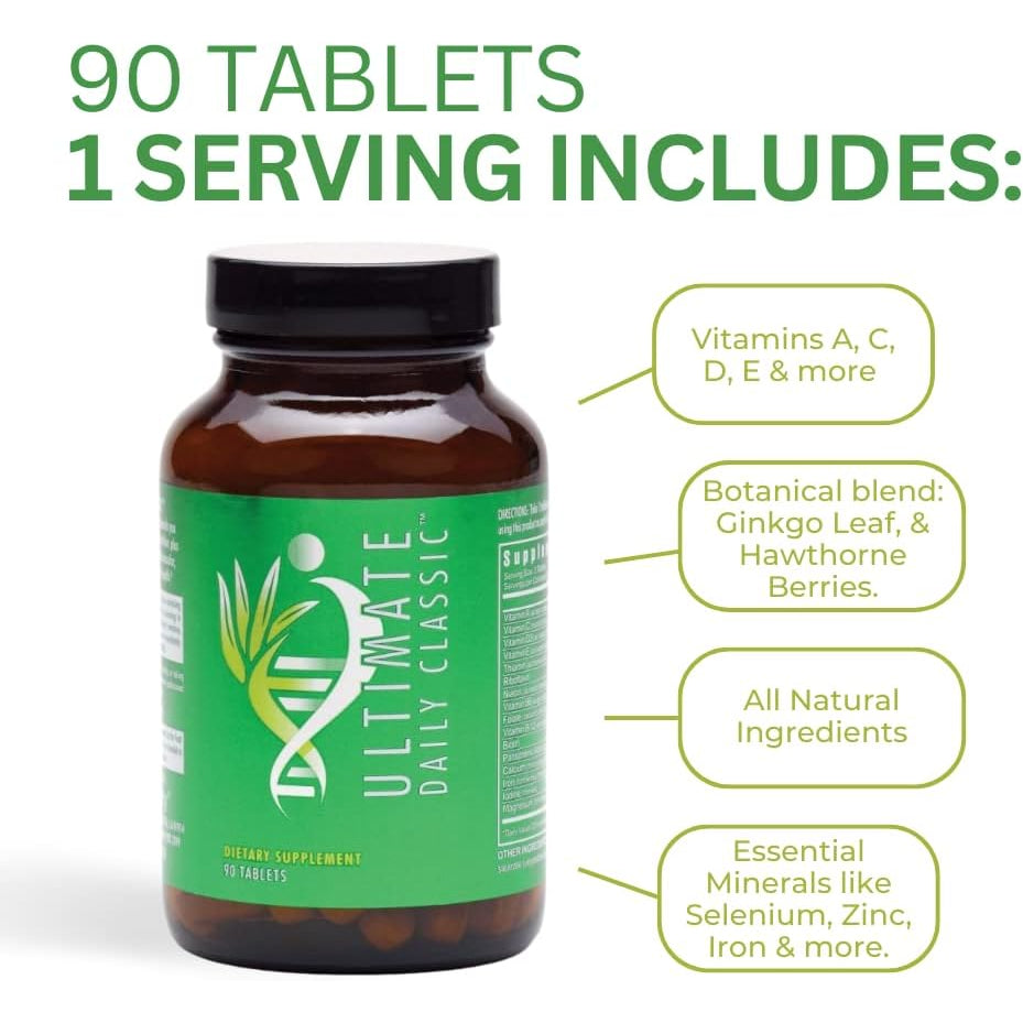 Youngevity Ultimate Daily Classic™ Tablets - Complete Vitamins, Minerals, Amino Acids, & Botanicals - Multivitamin for Women and Men - 90 Tablets