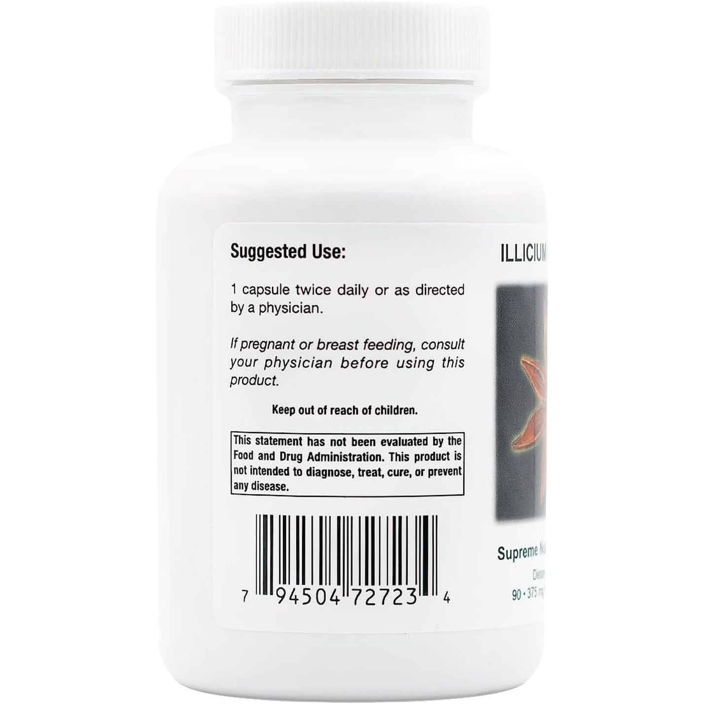 Supreme Nutrition Illicium, 90 Pure Star Anise Vegetarian Capsules