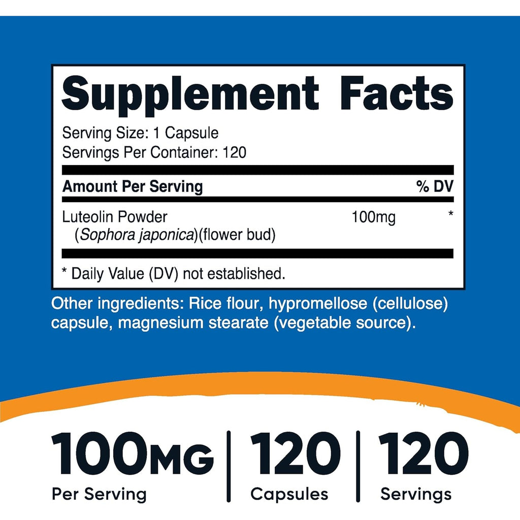 Nutricost Luteolin 100Mg 120 Capsules - Vegetarian Friendly, Non-Gmo, Gluten Free
