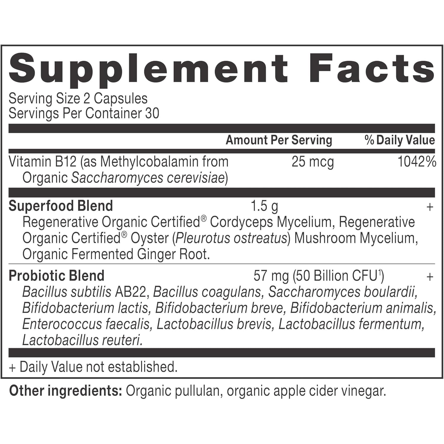 Ancient Nutrition Regenerative Organic Certified Probiotics for Metabolism Support, Healthy Digestion and Immune System Function Support, 50 Billion Cfus* per Serving, 60 Count